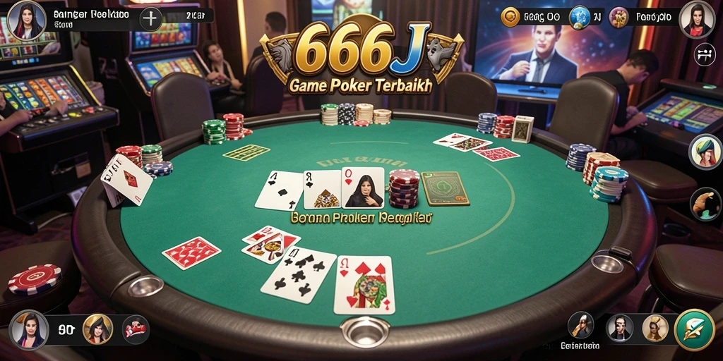 Screenshot gameplay Poker di 666J yang mendebarkan dan interaktif.