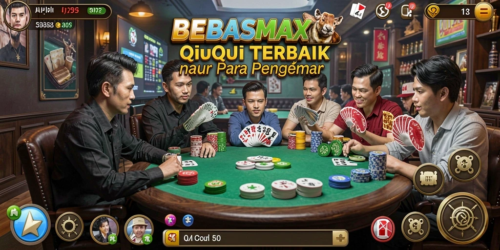 Gameplay BEBASMAX menampilkan permainan QiuQiu yang seru dan interaktif.