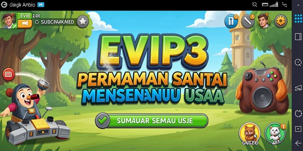 Screenshot EVIP3 menampilkan gameplay seru dan penuh warna.