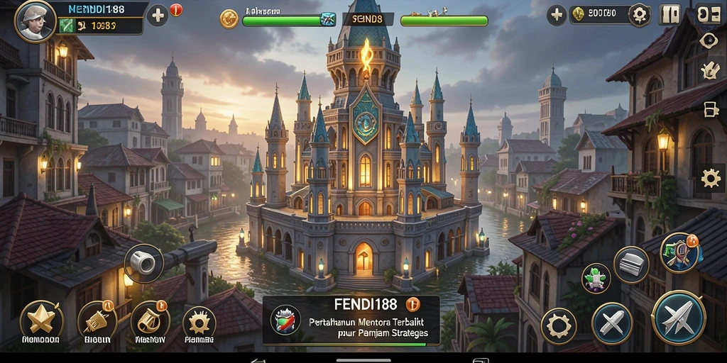 Screenshot gameplay Tower Defense FENDI188 menampilkan aksi menawan.