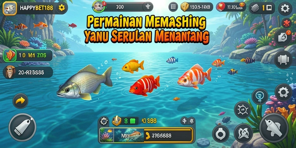 Tampilan gameplay memancing yang seru dan menantang di HAPPYBET188.