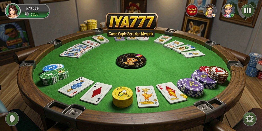 Tampilan gameplay seru dari IYA777 saat bermain Gaple.