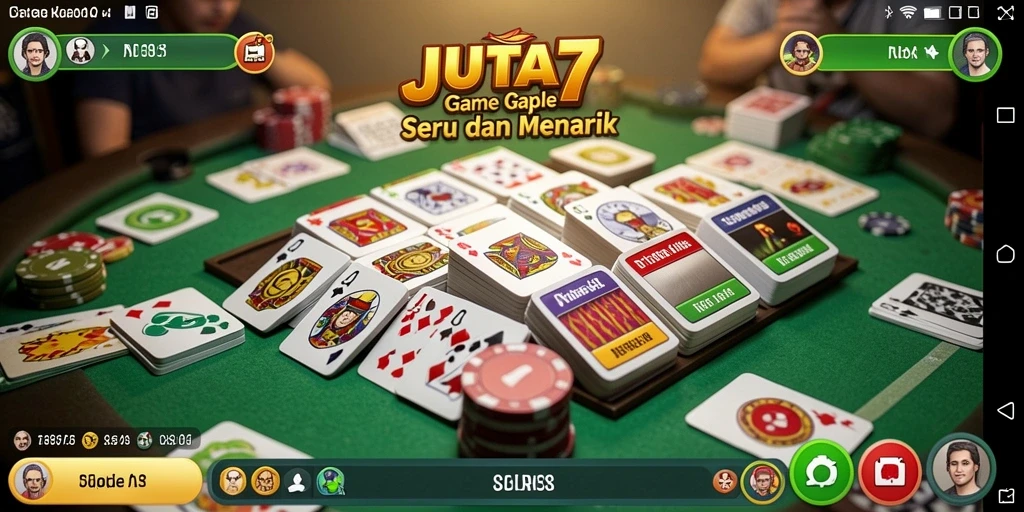 Gameplay seru dan menantang dari JUTA7 dalam bermain Gaple.