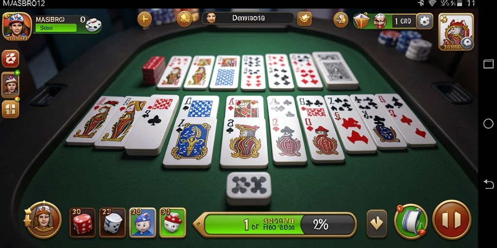 Tampilan menarik dari gameplay bermain Domino di MASBRO12.