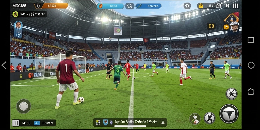 Tampilan gameplay menarik dari MDG188 yang penuh aksi sepak bola.
