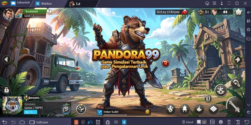 Tangkapan layar PANDORA99 menunjukkan karakter dalam misi simulasi yang menegangkan.