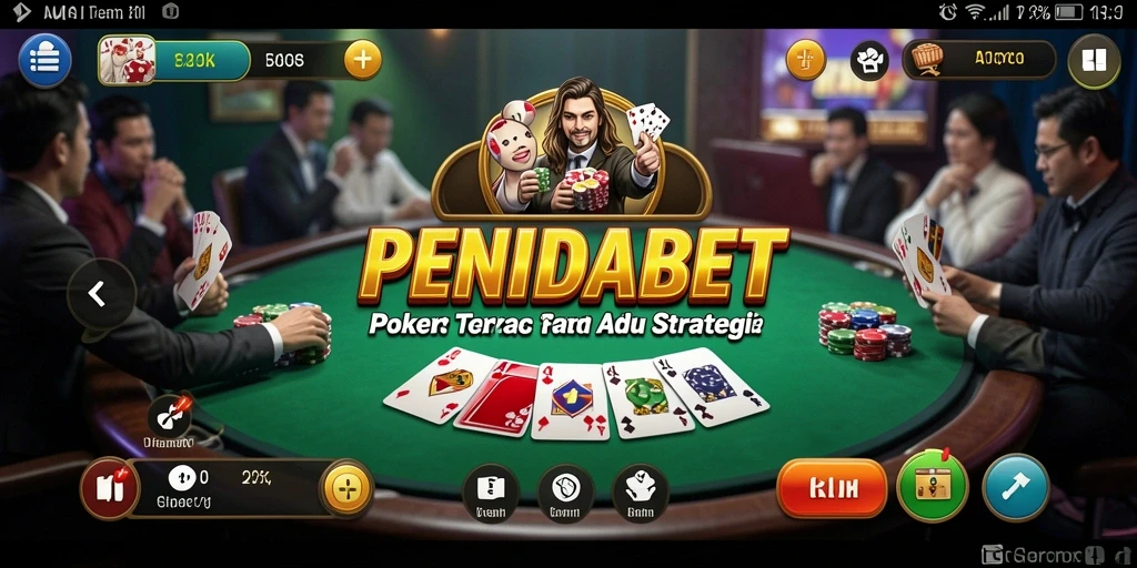 Tampilan gameplay seru dari PENIDABET yang menghadirkan suasana Poker nyata.