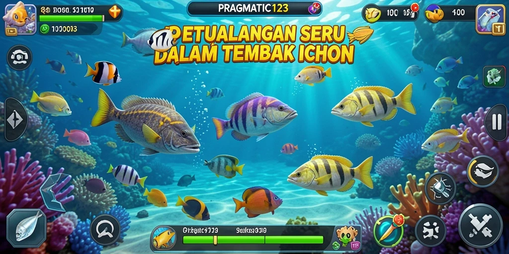 Tampilan gameplay seru dalam PRAGMATIC123 dengan berbagai ikan yang menarik.