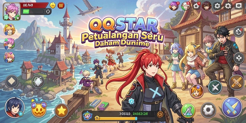 Tampilan menakjubkan dari gameplay QQSTAR yang penuh aksi.