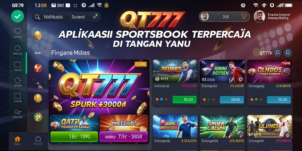 Tampilan gameplay taruhan olahraga di aplikasi QT777.