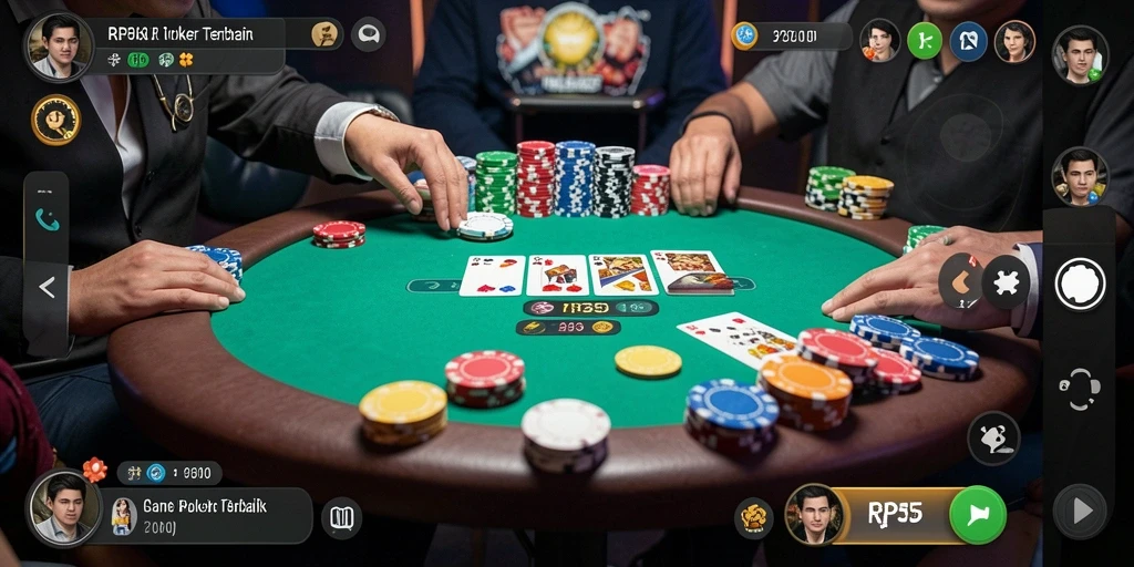 Tampilan gameplay menarik dari aplikasi Poker RP55.