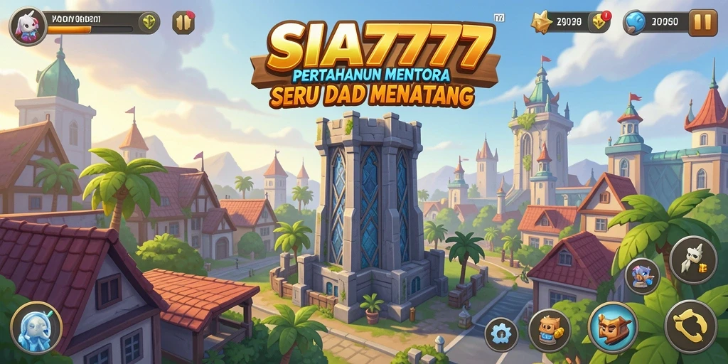 Tampilan gameplay menakjubkan dari SIA777 saat bertahan dari gelombang musuh.