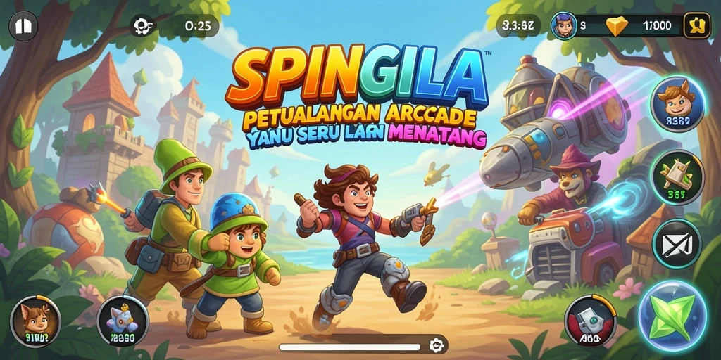 Tampilan gameplay SPINGILA yang menarik dan penuh aksi.
