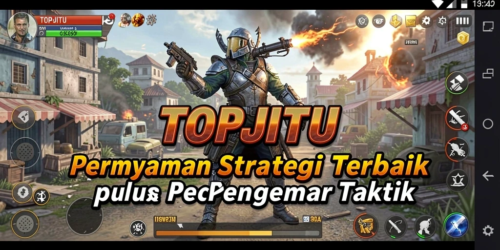 Tampilan gameplay menarik dari TOPJITU dengan strategi yang mendebarkan.