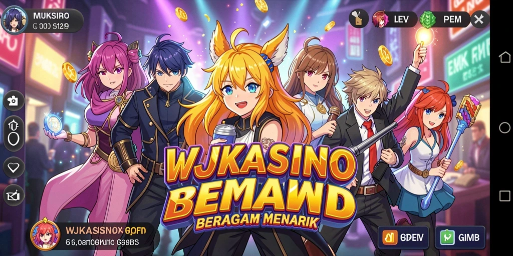 Tampilan permainan WJKASINO dengan karakter Anime yang dinamis.